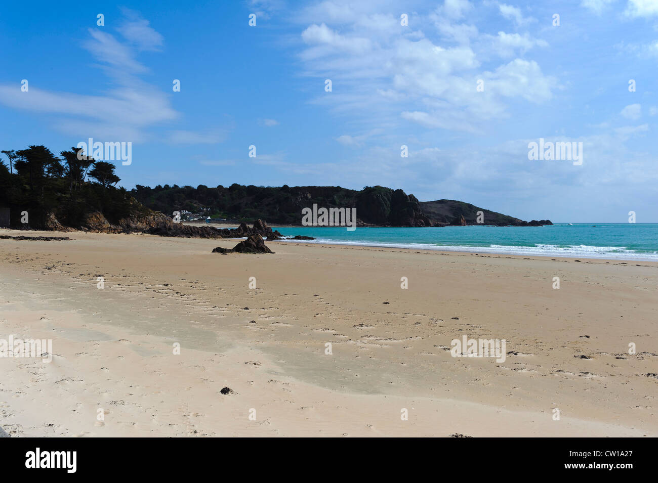 Strand von St.Brelade Bay, Insel Jersey, Channel Islands Stockfoto