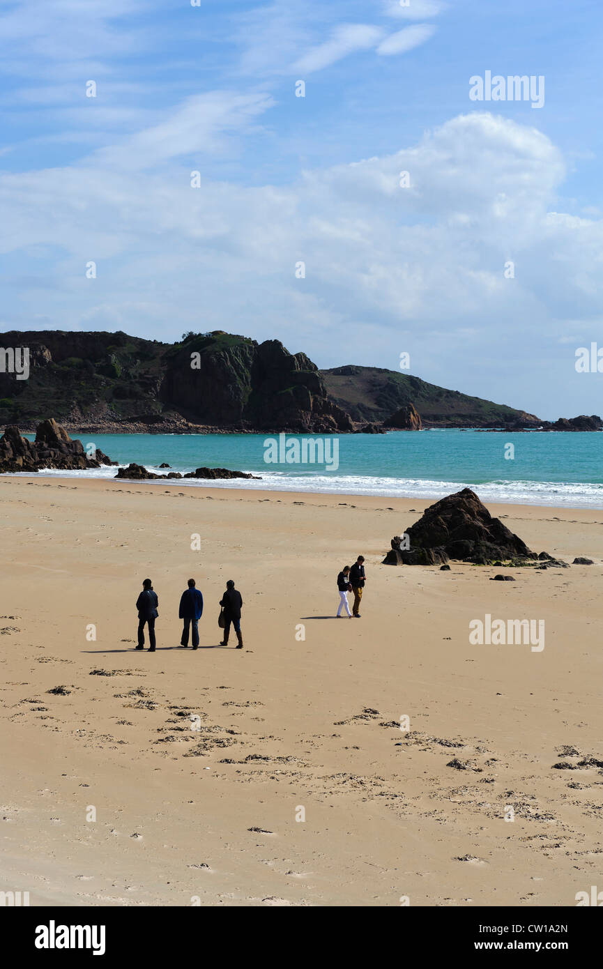 Strand von St.Brelade Bay, Insel Jersey, Channel Islands Stockfoto