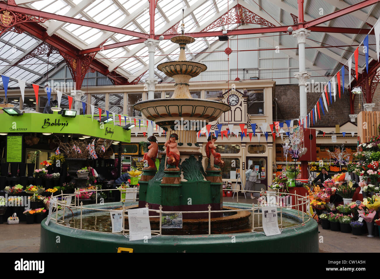 Viktorianische Zentralmarkt in St.Helier, Insel Jersey, Kanalinseln Stockfoto