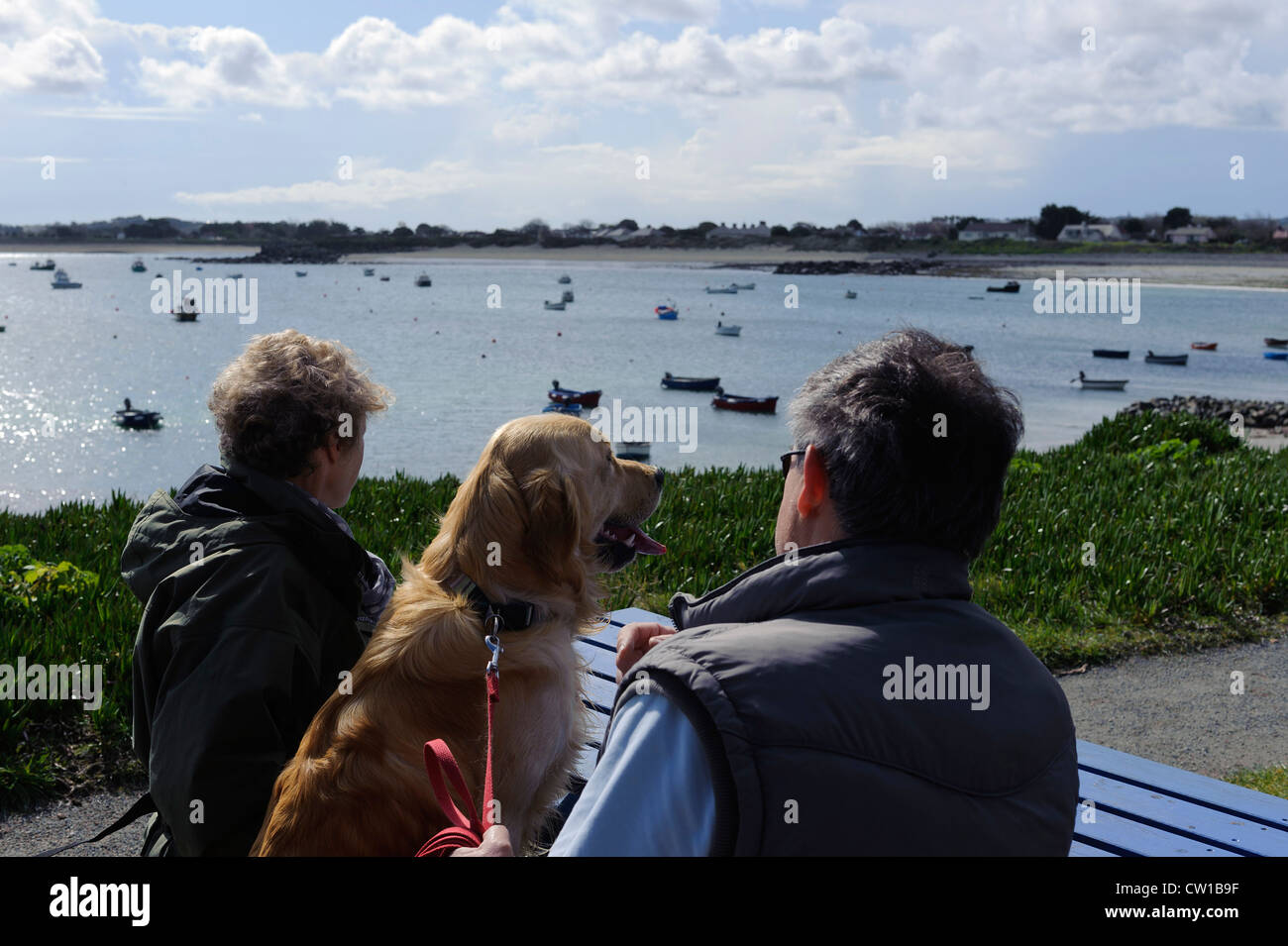 In der Nähe von Rousse Turm Kiosk am Bucht Grand Le Havre, Insel Guernsey, Channel Islands Stockfoto