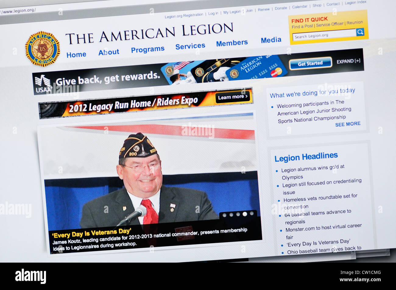 American Legion Webseite Stockfoto