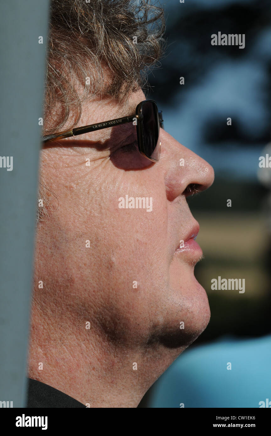 Paul Muldoon Dichter, an der 3. Feis Teamhra auf die Hügel von Tara in County Meath, Irland. Stockfoto