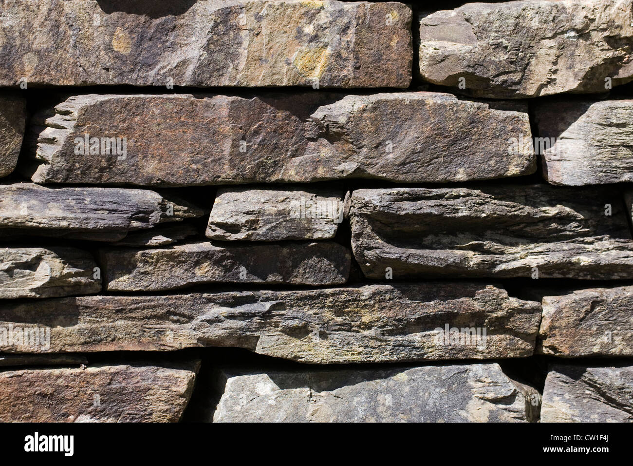 Trockenmauern Wand Muster. Stockfoto