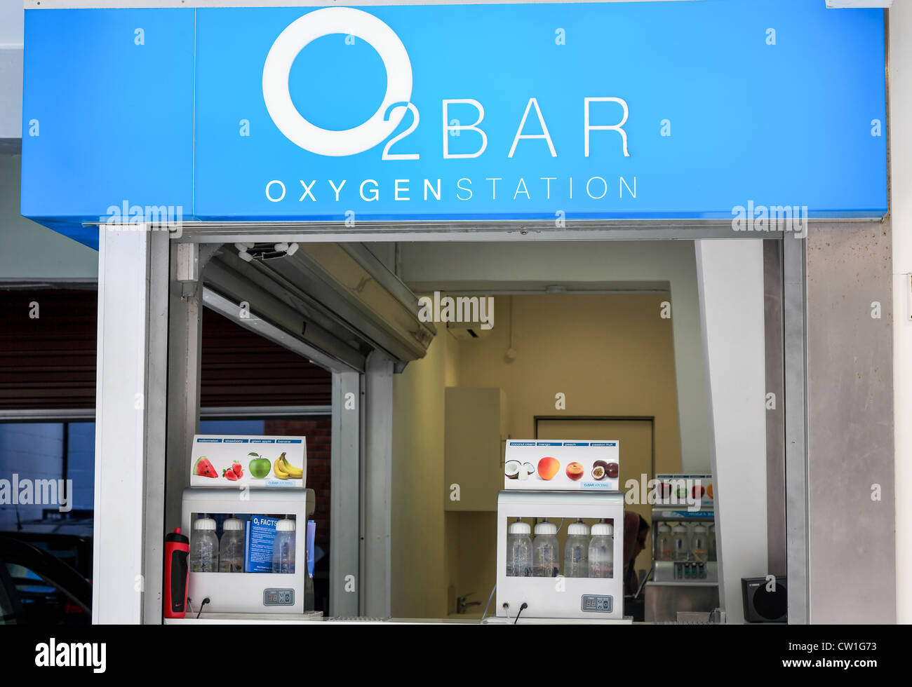 Sauerstoff-Bar ein Ort, wo Patron aromatisiert Sauerstoff um ihre Ausdauer zu steigern Stockfoto