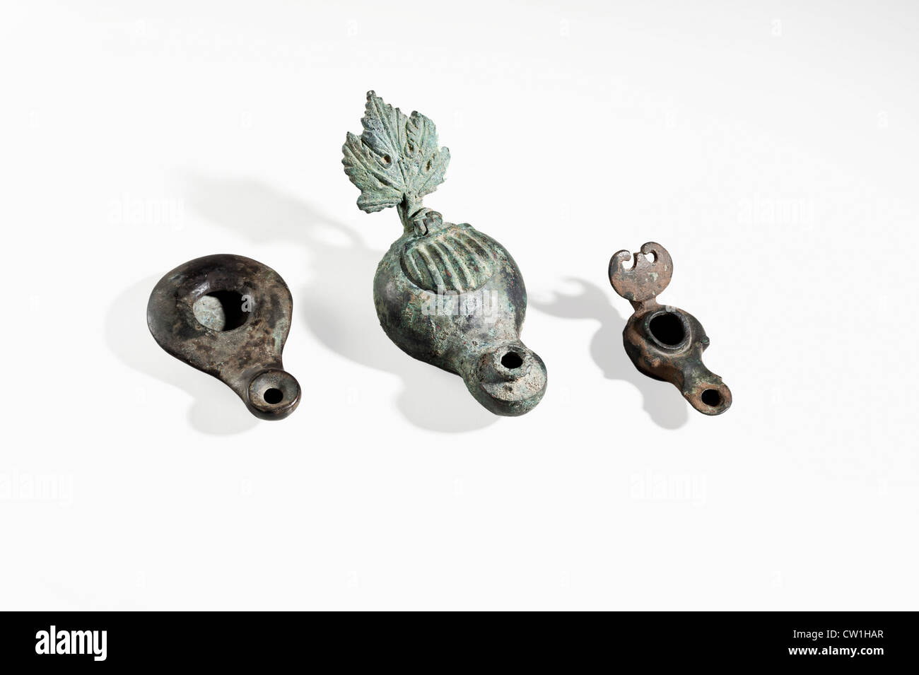 Römische Periode Bronze Öllampe 4.-5. Jahrhundert U.Z. Stockfoto