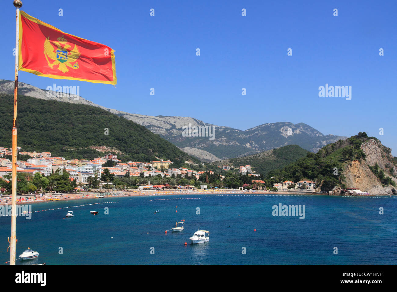 Montenegro Petrovac Hafen Stockfoto