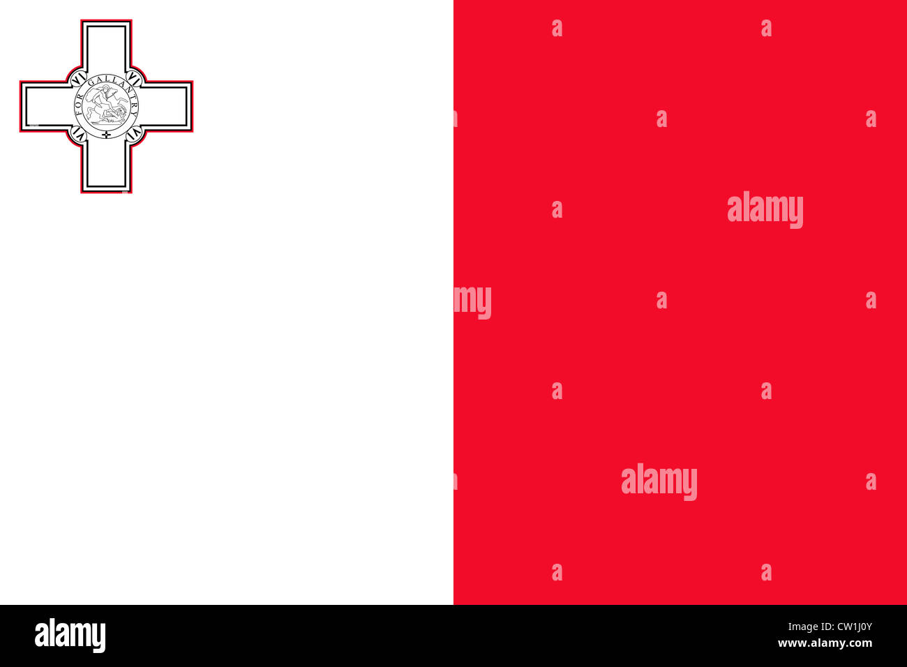 Flagge von Malta Stockfoto