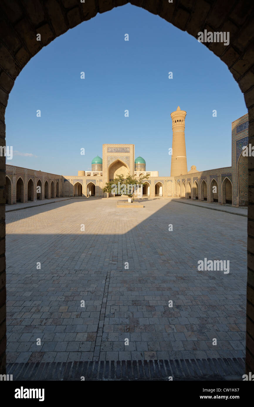 Blick auf den Innenhof, die Freitagsmoschee, Buchara, Usbekistan Stockfoto