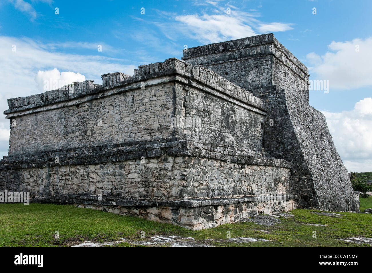 El Castillo, archäologische Stätte Tulum Maya Tulum, Riviera Maya, Quintana Roo, Mexiko. Stockfoto