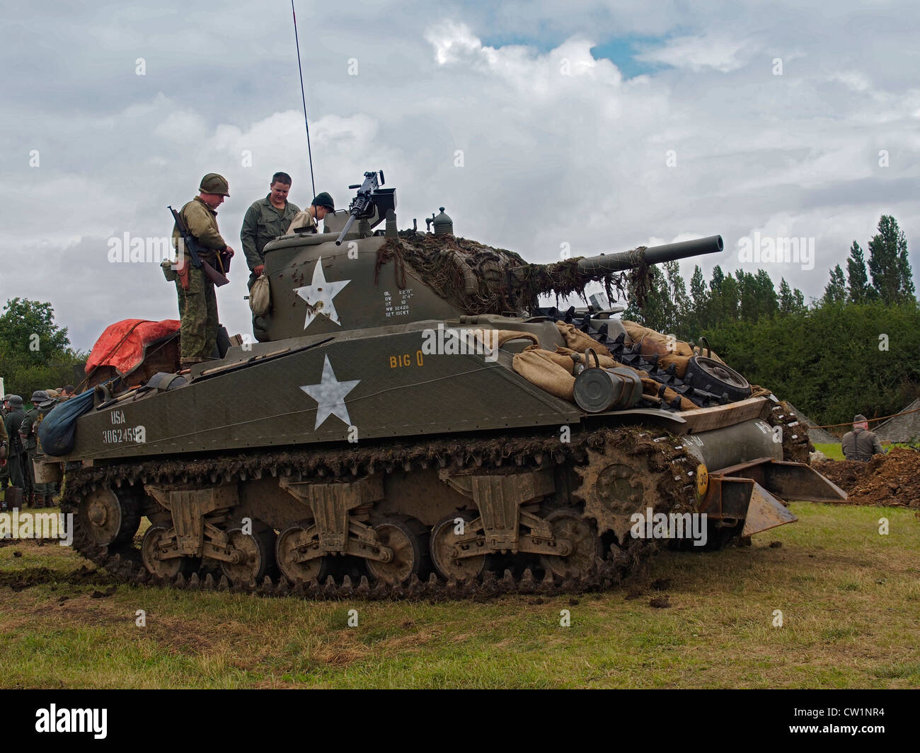 Amerikanischen Sherman-Panzer im zweiten Weltkrieg Militärfahrzeug zeigen in Essex Stockfoto