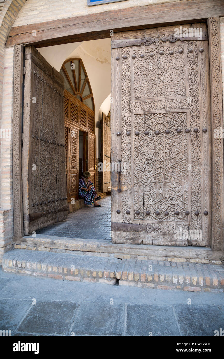 Eingang zum He Zitadelle Kuhna Arg (Kunja-Ark) vor den westlichen Toren der Ichan-Kala, Chiwa, Usbekistan Stockfoto