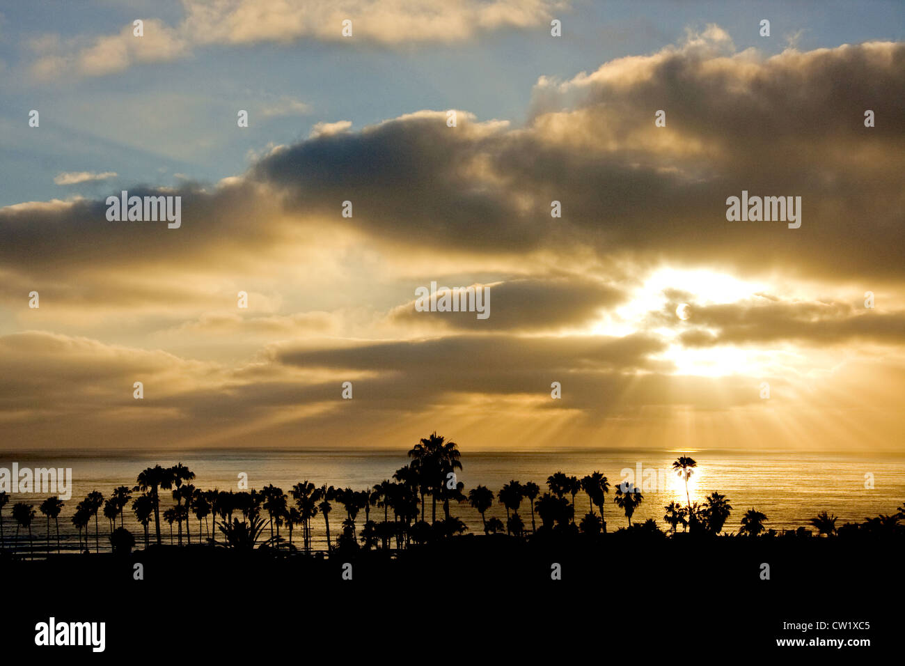 Sonnenuntergang über La Jolla Shores, Kalifornien Stockfoto