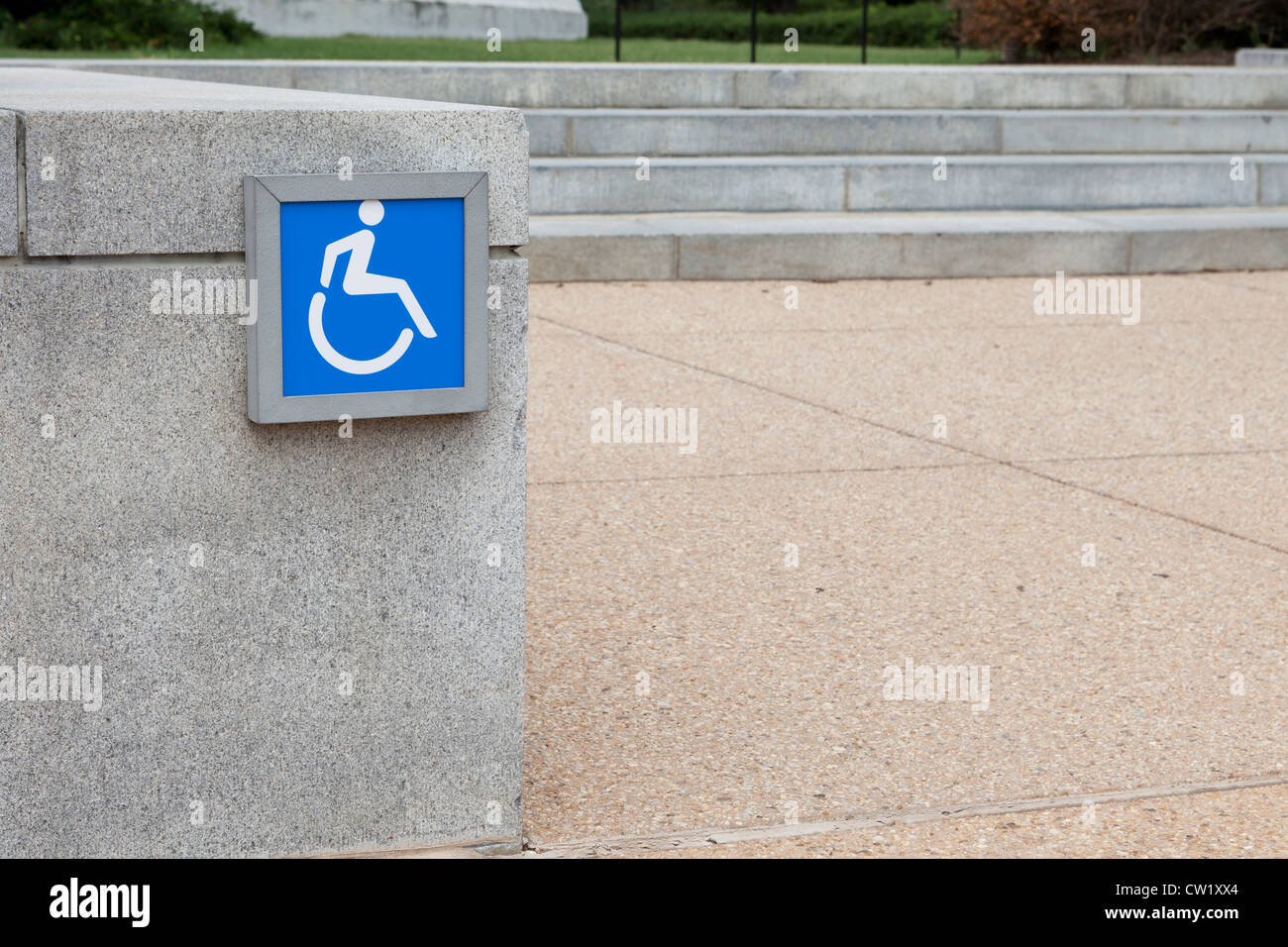 Behindertengerechter Zugang Zeichen Stockfoto