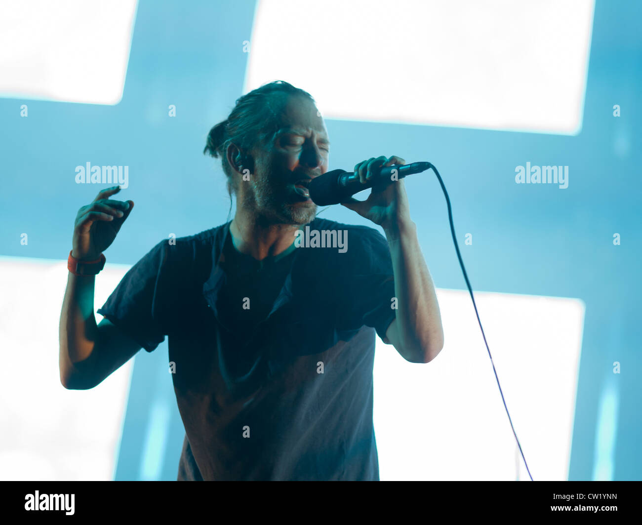 Thom Yorke der britischen Band Radiohead Stockfoto