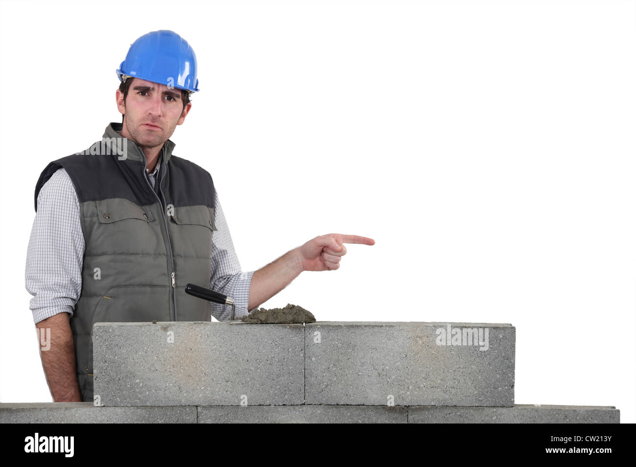 Maurer zeigen Stockfoto