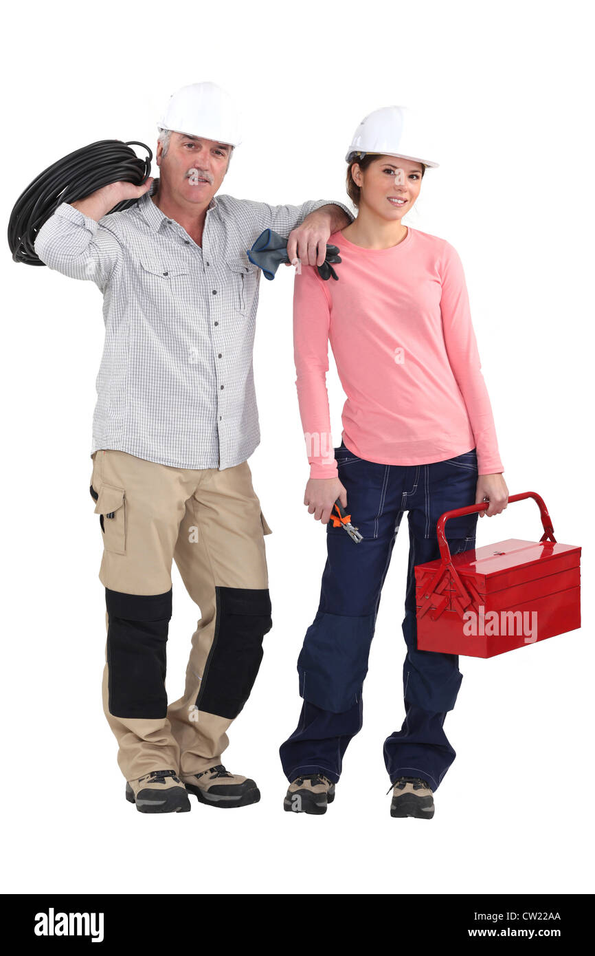 Ein Team von Handwerkern Stockfoto