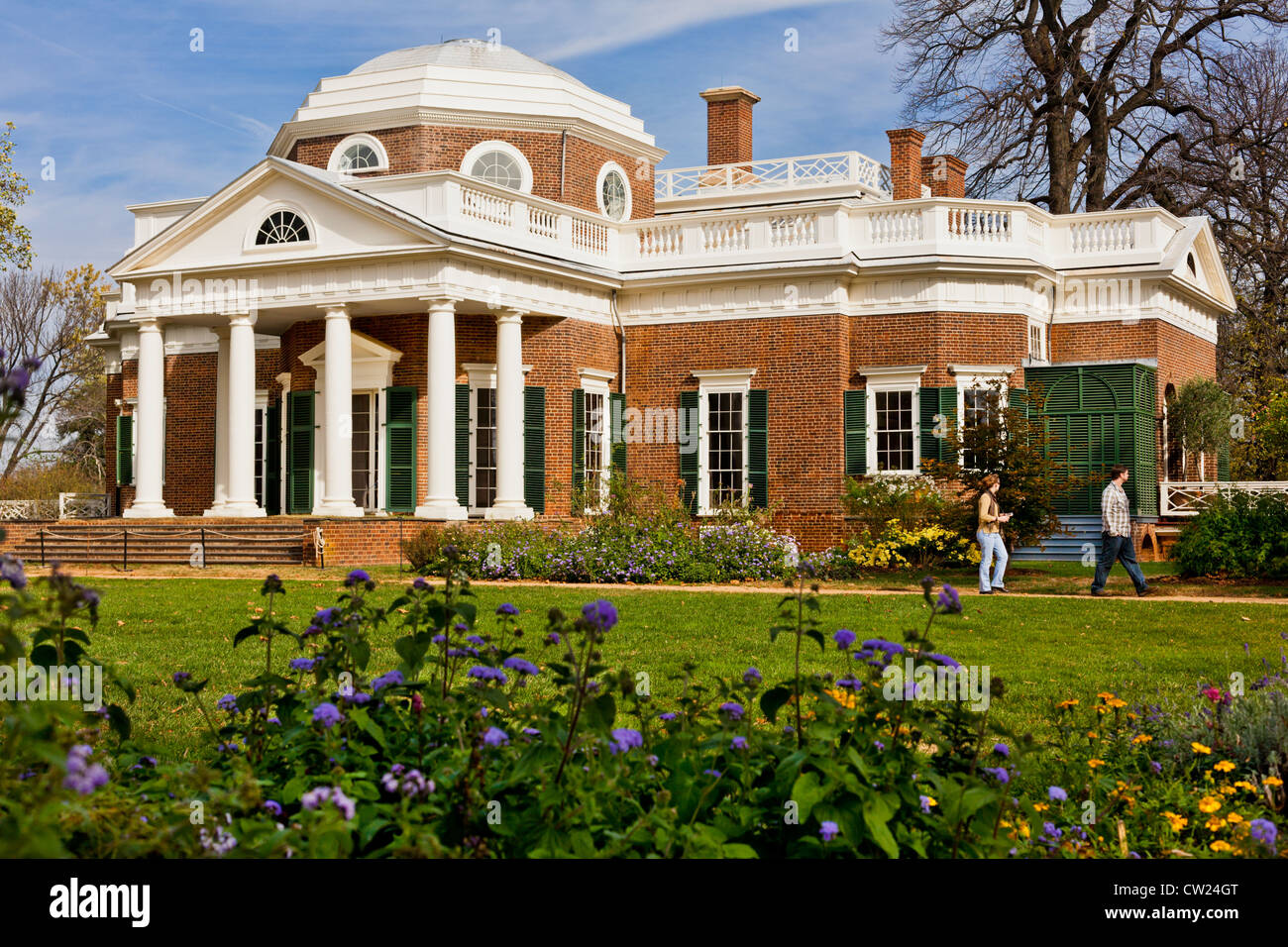 Monticello, inspiriert von Palladio, Architekt Thomas Jefferson, Charlottesville, Virginia Stockfoto