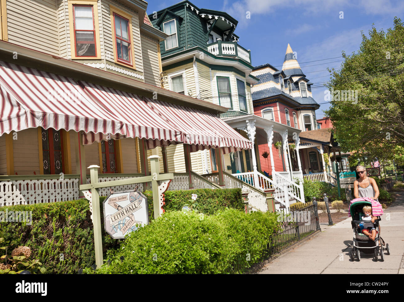 Mutter und Baby Sie zum Strand, Cape May, New Jersey, einer National Historic Landmark Stockfoto