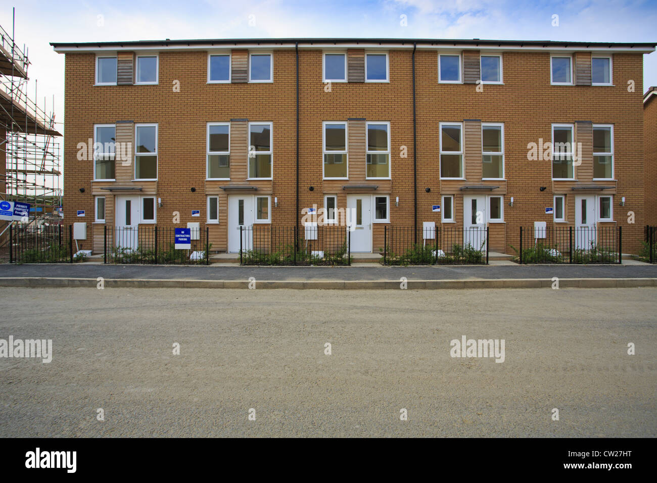 Bau einer Terrasse von neuen Häusern in Bristol, Großbritannien Stockfoto
