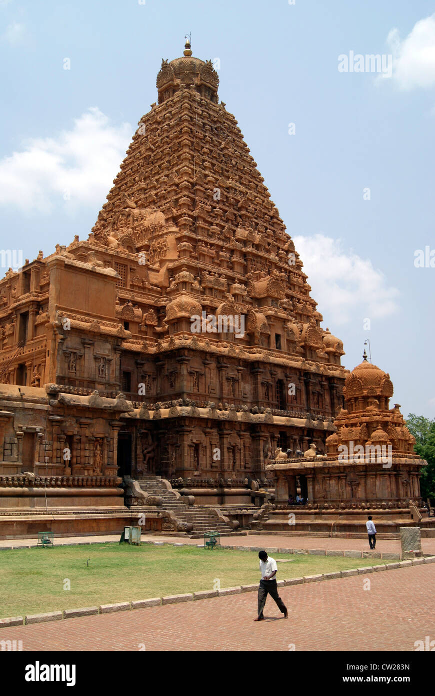Thanjavur Tempel in Tamil Nadu India.Tanjore Brihadeeswarar Tempel UNESCO World Heritage Site "Große lebende Chola Tempel" Stockfoto