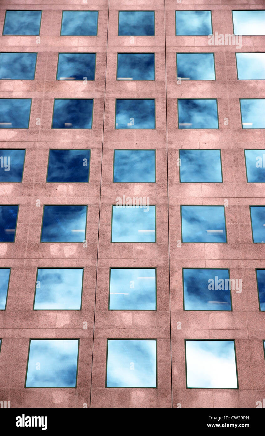 Blauen Fenstern Reflexion Stockfoto