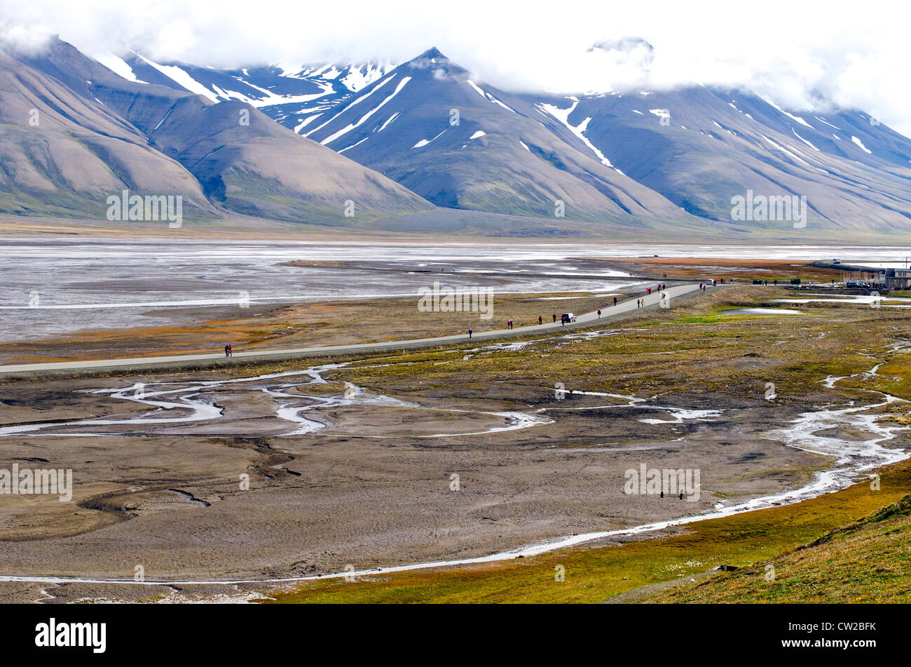 Longyearbyen Spitzbergen Svalbard Norwegen Scandinavia Polarkreis Stockfoto