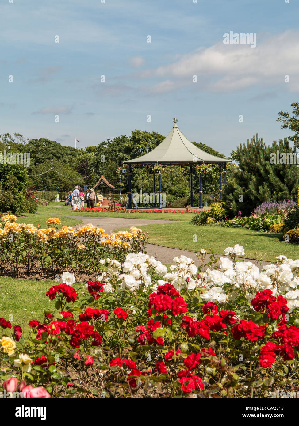 Filey North Yorkshire UK Crescent Gardens und Musikpavillon Stockfoto