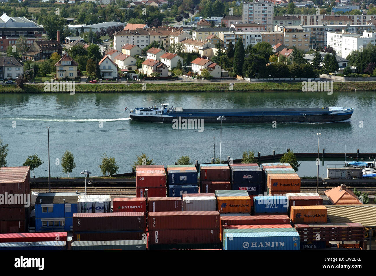 Rheinhafen Basel, Schweiz Stockfoto
