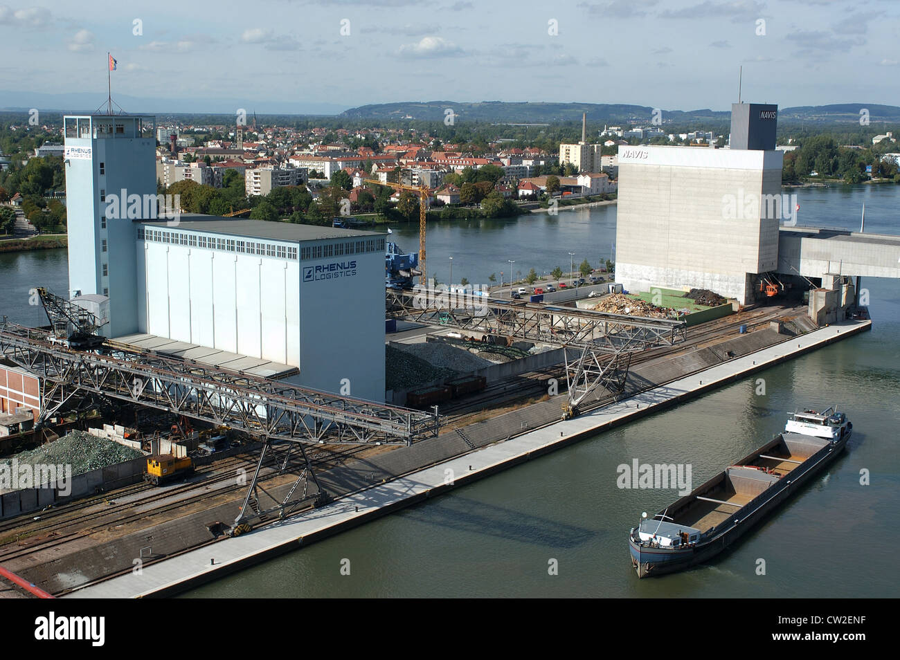 Rheinhafen Basel, Schweiz Stockfoto
