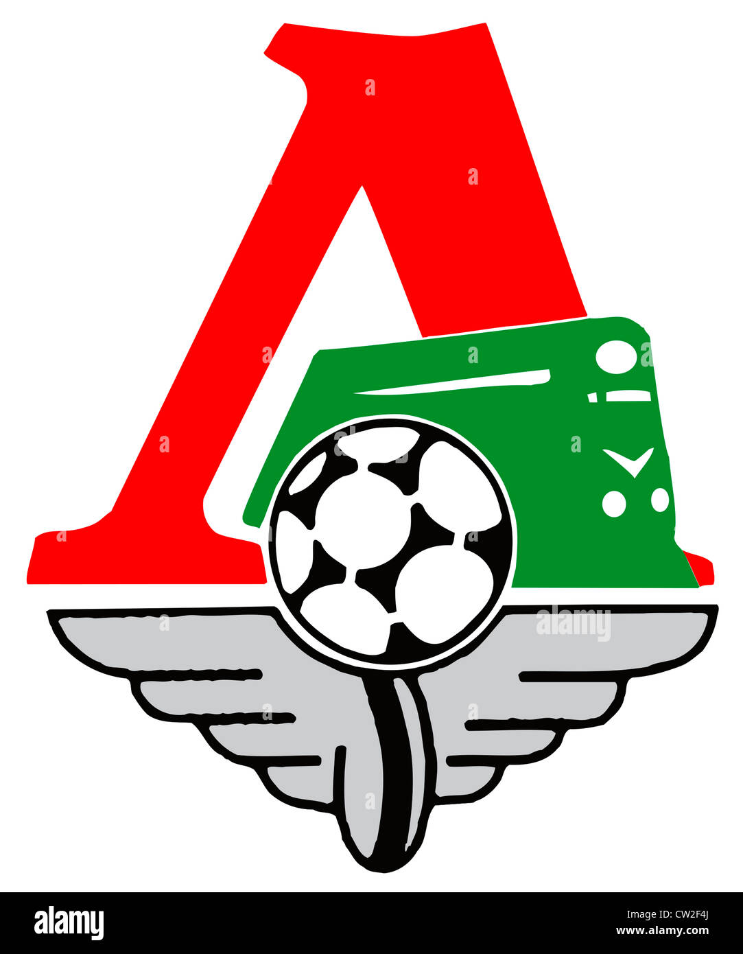 Logo der russischen Fußball-Club Lokomotive Moskau. Stockfoto