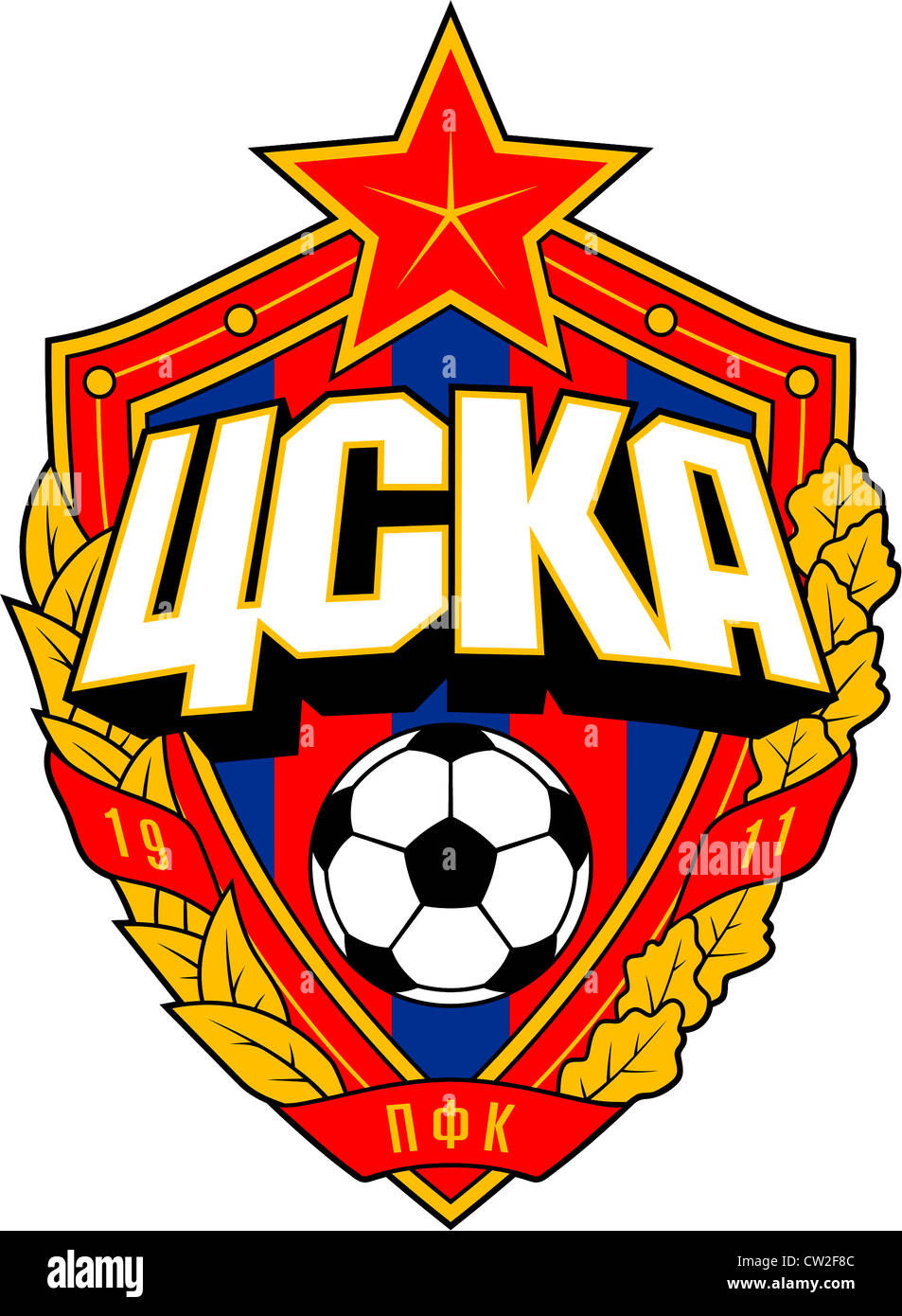 Logo der russischen Fußball-Nationalmannschaft ZSKA Moskau. Stockfoto