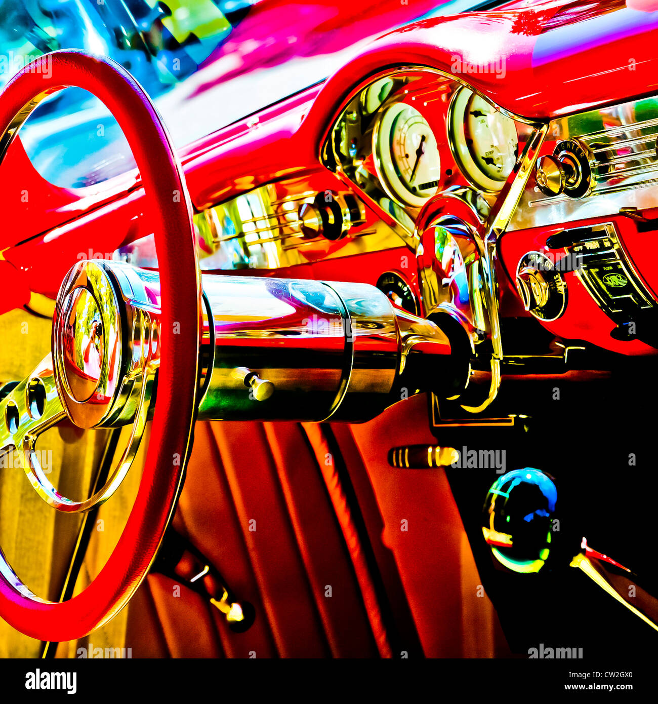 57 Chevy Interieur Stockfoto