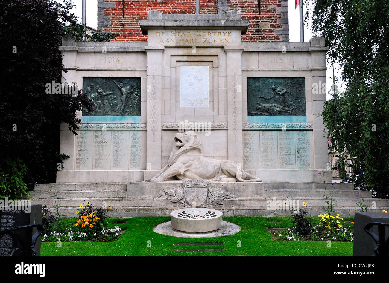 Kortrijk, Belgien. Denkmal des ersten Weltkriegs Stockfoto
