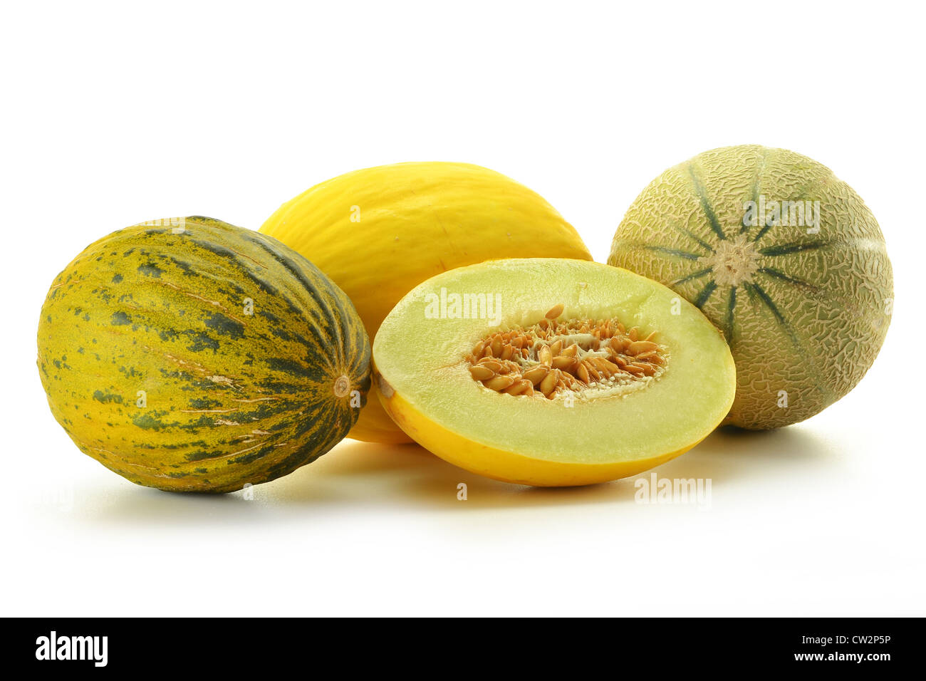 Melone isoliert auf weißem Hintergrund Stockfoto