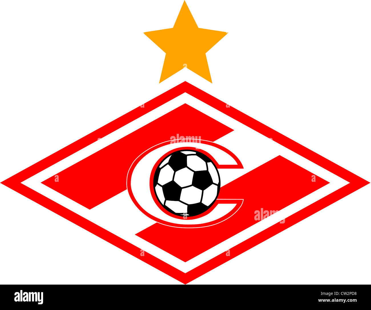 Logo der russischen Fußball-Nationalmannschaft Spartak Moskau. Stockfoto