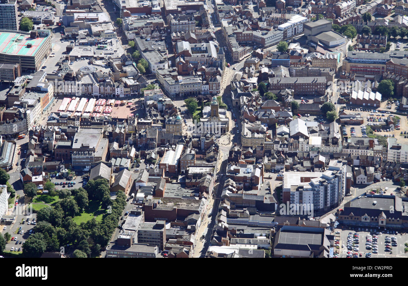 Luftaufnahme von Northampton Stadtzentrum Stockfoto