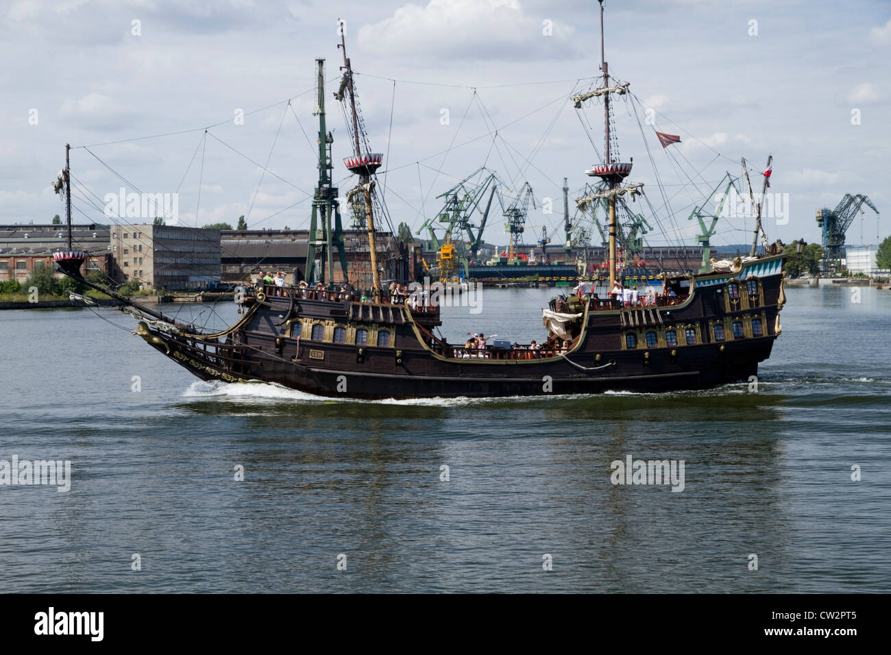 Replik auf Mottlau Polen Segelschiff Stockfoto