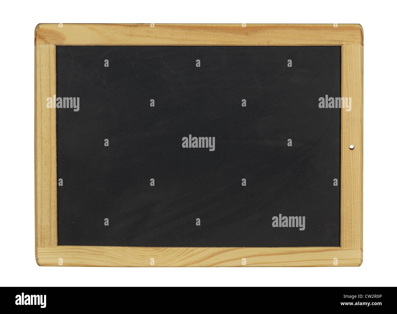 leere schwarze Tafel mit Holzrahmen Stockfoto