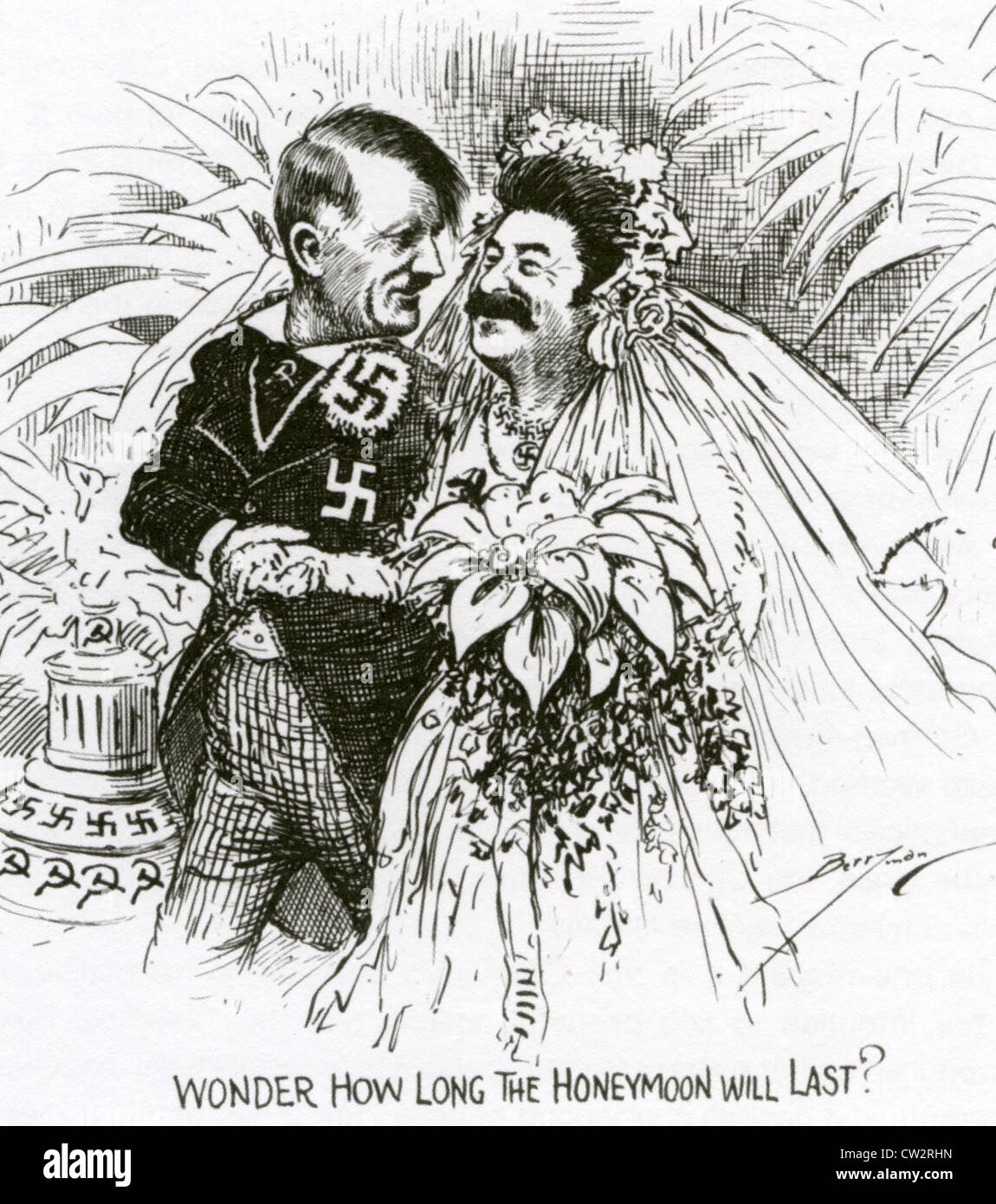 RUSSISCH-DEUTSCHEN NICHTANGRIFFSPAKT 1939. Ein anonyme Cartoon macht