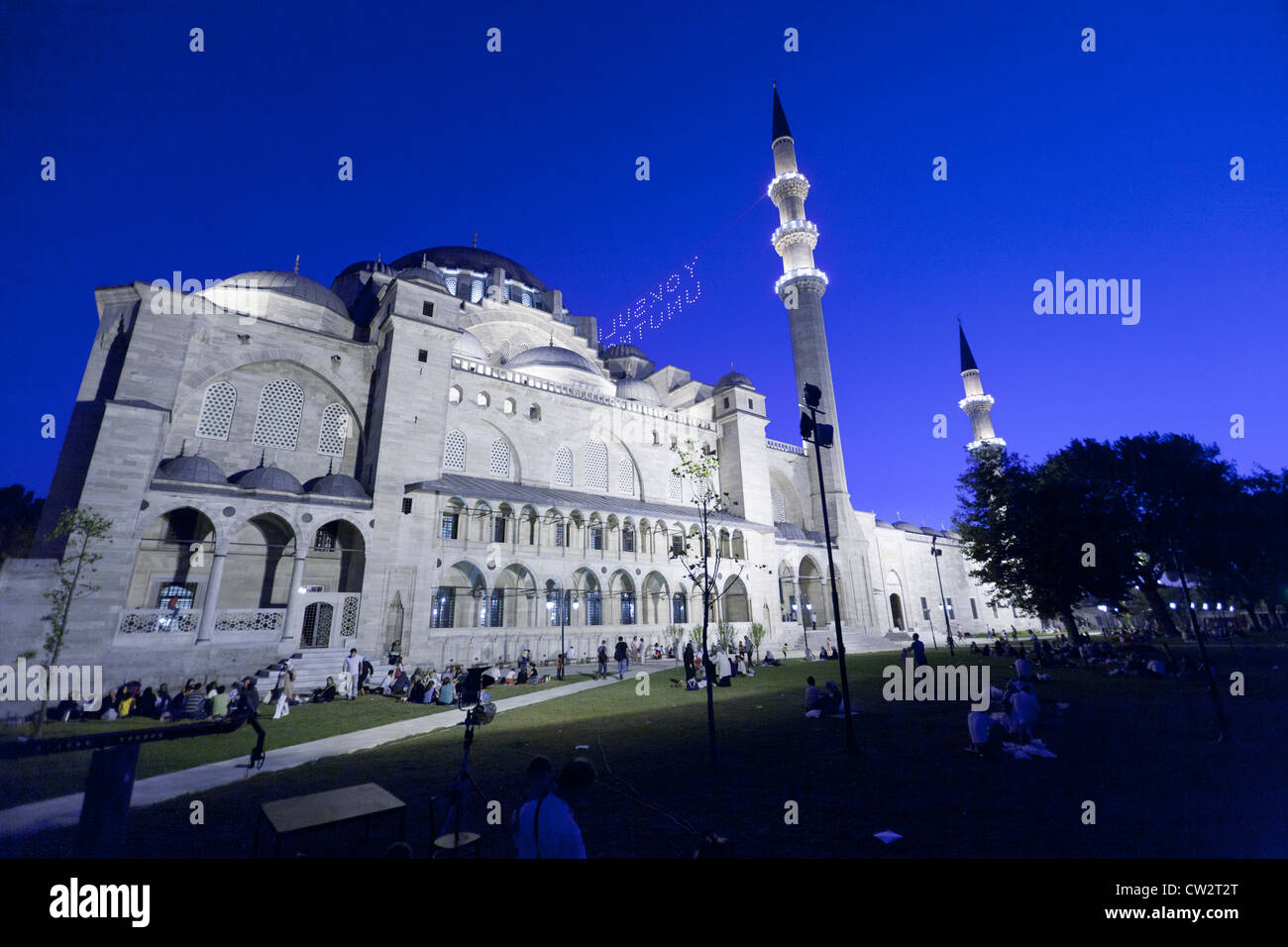 Moschee bei Nacht-Istanbul-Türkei Stockfoto