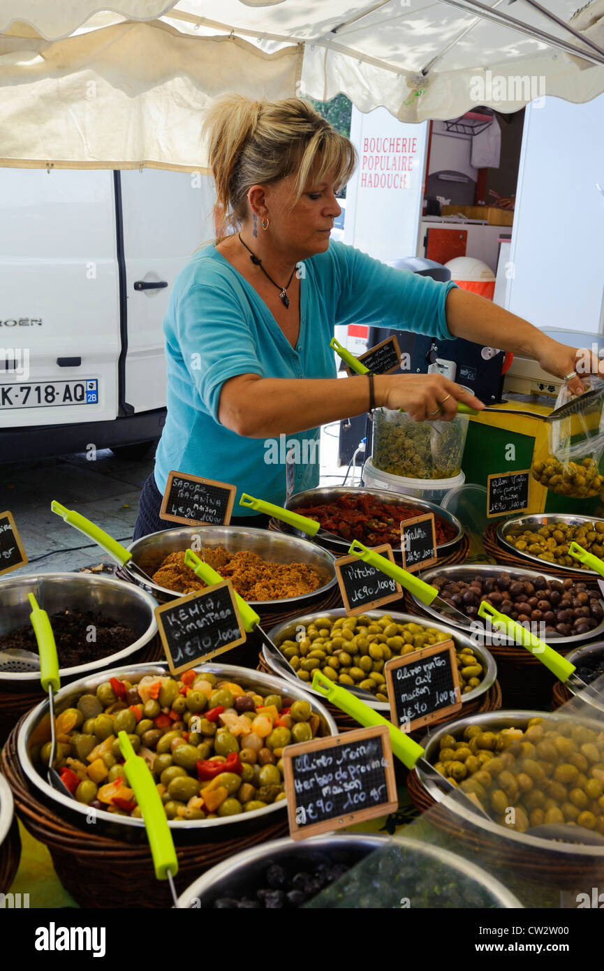 Markt am Place du Marché in Bastia, Korsika. Frankreich Stockfoto