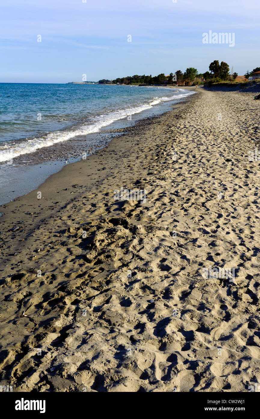 Strand von Moriani-Plage, Korsika, Frankreich Stockfoto