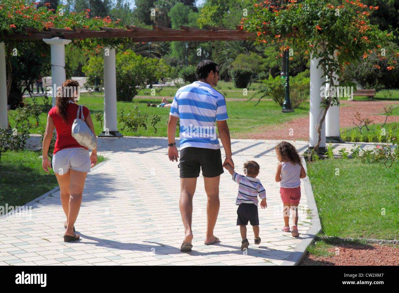 Mendoza Argentinien, Parque General San Martin, öffentlicher Park, El Rosedal, Rosengarten, Pergola, Landschaftsgestaltung, lateinamerikanische lateinamerikanische Einwanderer Stockfoto