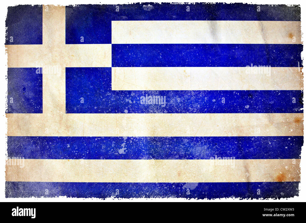 Griechenland-Grunge-Flagge Stockfoto