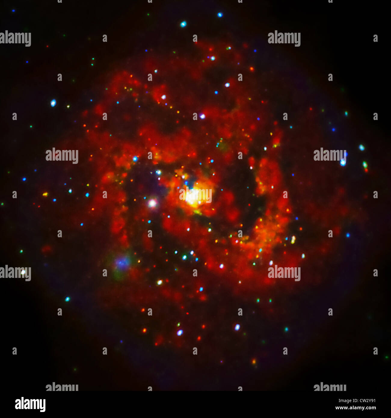 Röntgenstrahlen von A Young Supernova Überrest in M83, eine Spiralgalaxie etwa 15 Millionen Lichtjahre von der Erde. Stockfoto