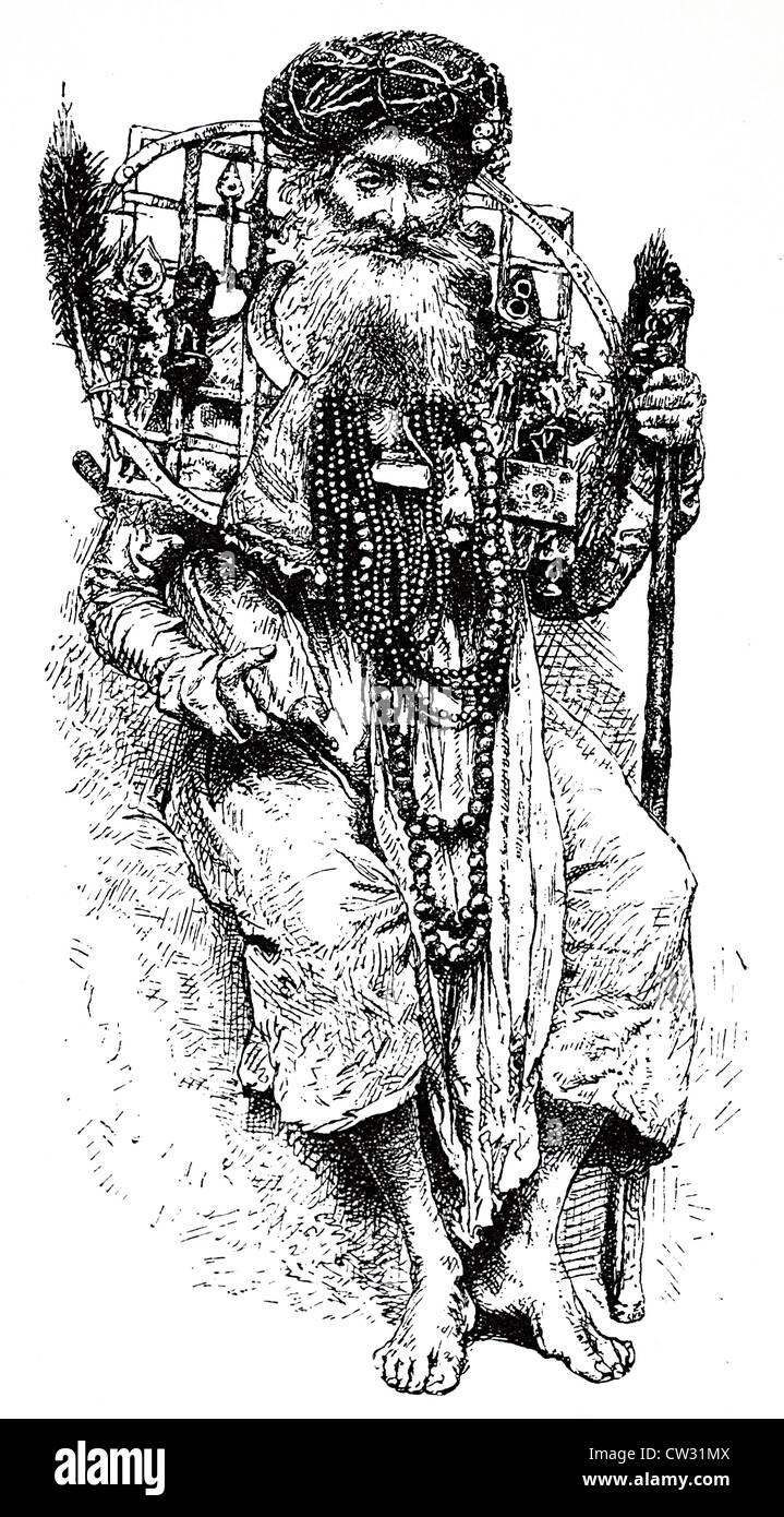 Ein indischer Fakir mit dem Eisenring Stockfoto