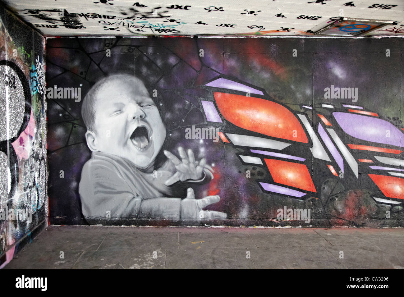 Baby-Graffiti-London-UK Stockfoto