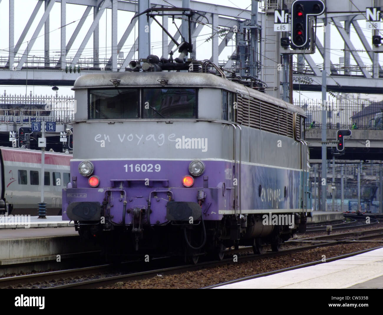 SNCF 116029 En Voyage irgendwo in Frankreich. Stockfoto