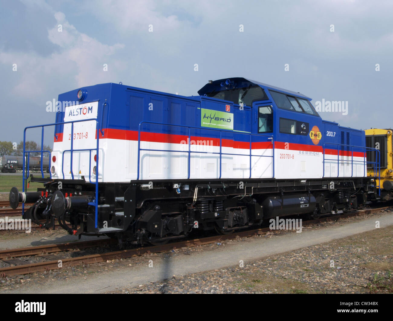 Haspel Fütterung Alstom 203 701-8-Diesel-Zug im Hafen von Rotterdam Stockfoto