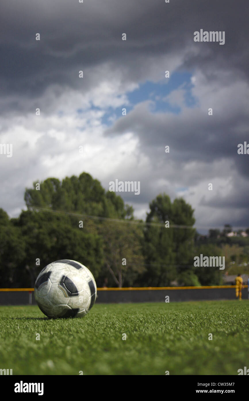 Fußball auf Sky. Stockfoto